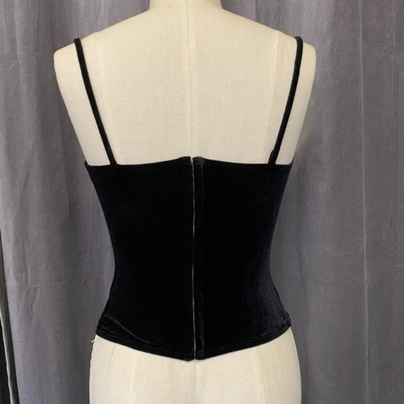 La Perla Ritmo Black Velvet Rose Lace Underwire Corset Bustier sz 48/US12 - Picture 4 of 7